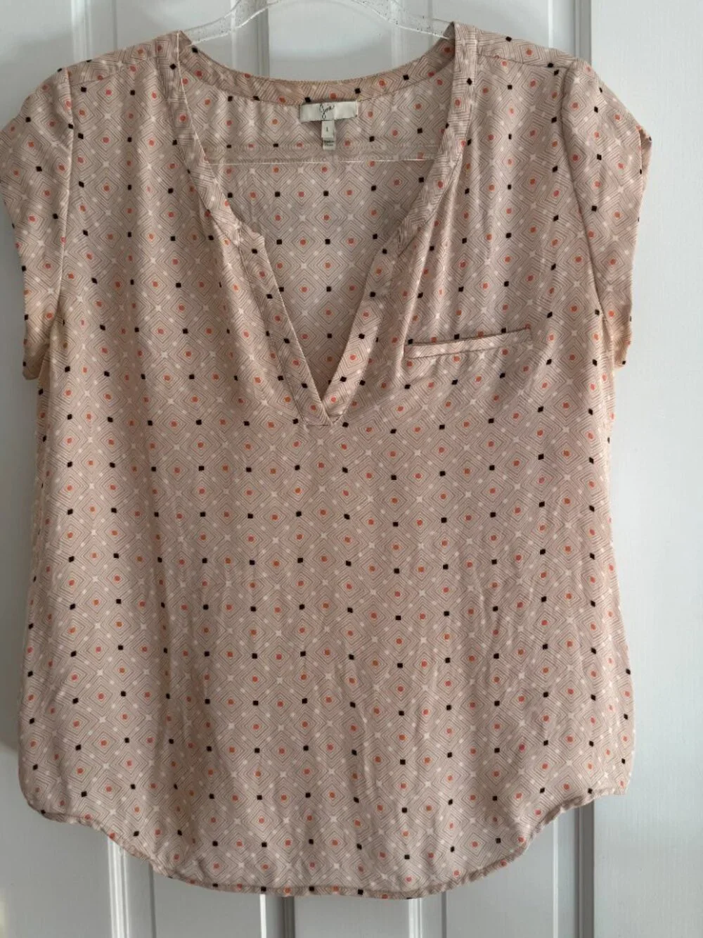 silk Joie geometric print blouse - Large
